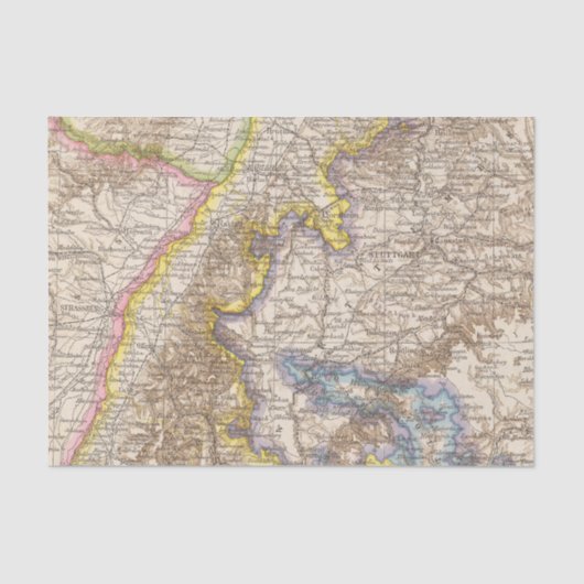 Badenドイツの地図書の地図 薄葉紙 (正面)