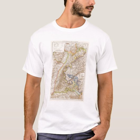 Badenドイツの地図書の地図 Tシャツ (正面)