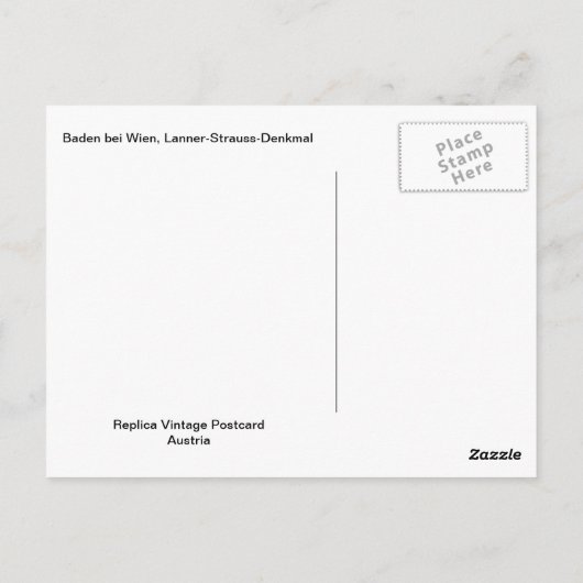 Baden Bei Wien, Lanner-Strauss-Denkmal ポストカード (裏面)