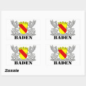 Baden Wappen mit Schrift Baden 長方形シール (シート)
