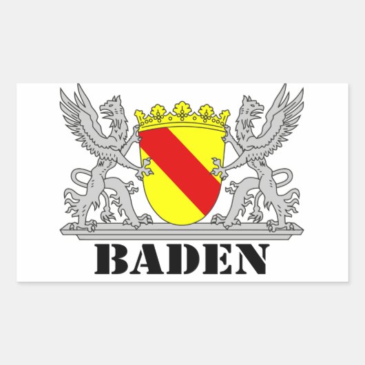 Baden Wappen mit Schrift Baden 長方形シール (正面)