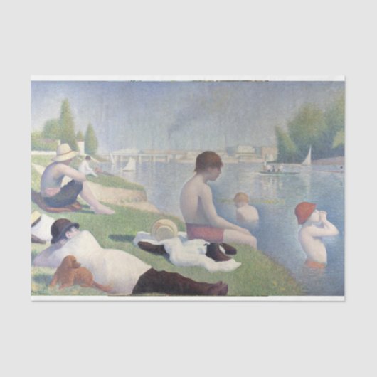 Badende Bathers Seurat Siedenpapier Decoupage 薄葉紙 (正面)