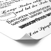 Badezimmerregeln - Regeln fürs Bad ポスター (角)