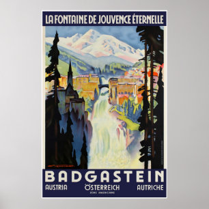Badgastein,オーストリア,旅行スキーポスター ポスター