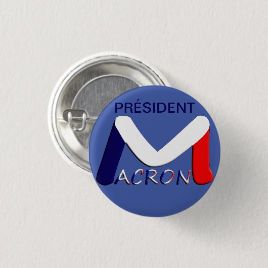 Badge 32 mm, Emmanuel Macron Président 缶バッジ (正面&裏面)