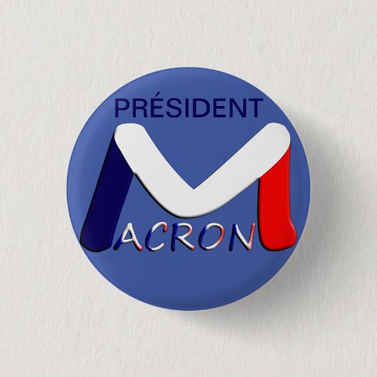 Badge 32 mm, Emmanuel Macron Président 缶バッジ (正面)