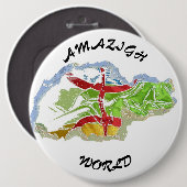 Badge, Amazigh, berbère, kabyle, Algérie, Makouda, 缶バッジ (正面&裏面)