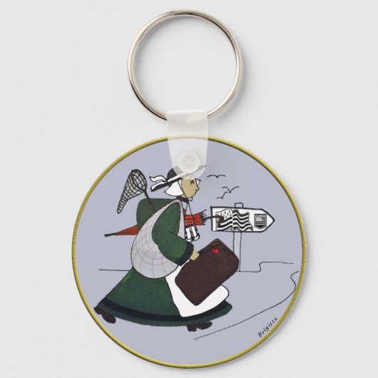 badge bécassine bretagne キーホルダー (正面)