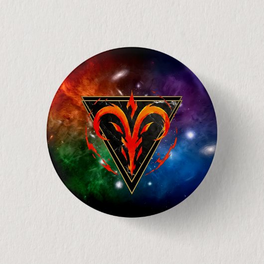 Badge Bélier Zodiaque Cadeau Astrologie 缶バッジ (正面)