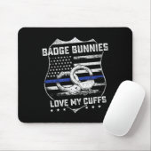 Badge Bunnies Love My Cuffs Funny Lice Humor  マウスパッド (マウス)