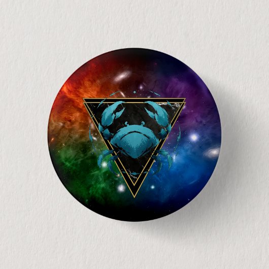 Badge Cancer Zodiaque Cadeau Astrologie 缶バッジ (正面)