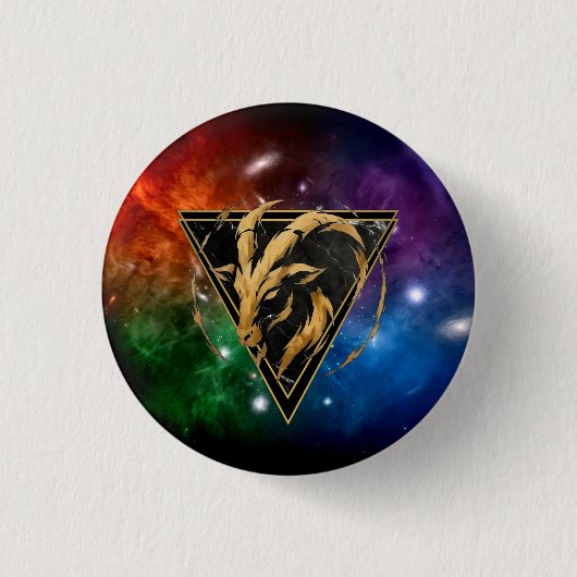 Badge Capricorne Zodiaque Cadeau Astrologie 缶バッジ (正面)