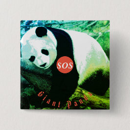 badge carré Panda - grand 缶バッジ