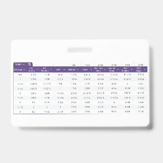 Badge Credit Card Sized Knock Out Layout Table バッジ