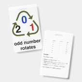Badge Credit Card Sized Phase Calculator バッジ (正面&裏面)
