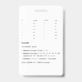 Badge Credit Card Sized Phase Calculator バッジ (裏面)