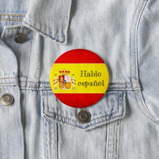 Badge drapeau Espagne "Hablo español" 缶バッジ (インサイチュ)