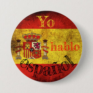 Badge drapeau Espagne "Yo hablo español" 缶バッジ