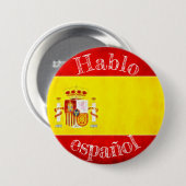 Badge drapeau hablo español 缶バッジ (正面&裏面)