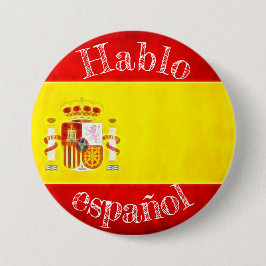 Badge drapeau hablo español 缶バッジ