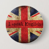Badge drapeau I speak English 缶バッジ (正面)