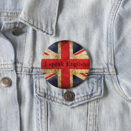 Badge drapeau I speak English 缶バッジ (インサイチュ)