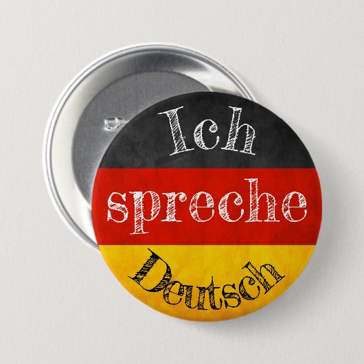 Badge drapeau ich spreche Deutsch 缶バッジ (正面&裏面)
