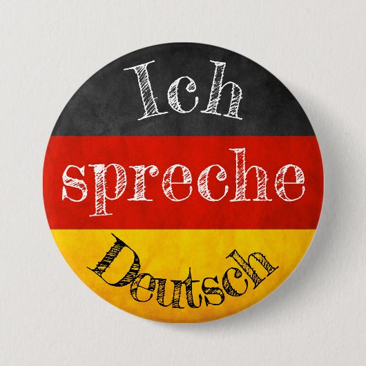 Badge drapeau ich spreche Deutsch 缶バッジ (正面)
