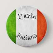 Badge drapeau parlo italiano 缶バッジ (正面)