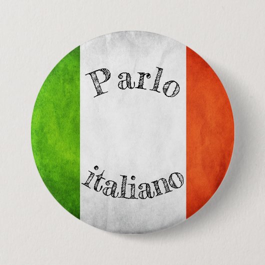 Badge drapeau parlo italiano 缶バッジ (正面)