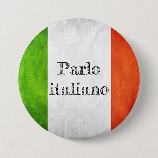 Badge drapeau parlo italiano 缶バッジ (正面)