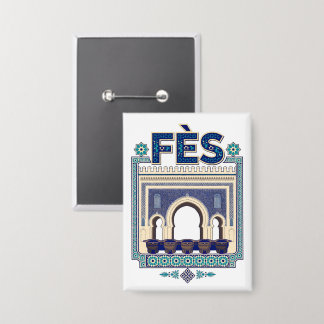 Badge Fès – illustration architecturale marocaine 缶バッジ