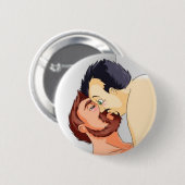 badge gay bear couple kissing 缶バッジ (正面&裏面)