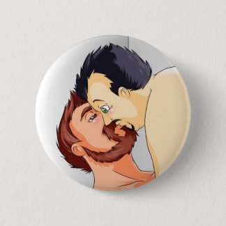 badge gay bear couple kissing 缶バッジ