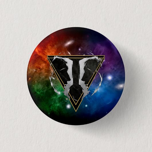 Badge Gémeaux Zodiaque Cadeau Astrologie 缶バッジ (正面)