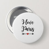 Badge I love Paris 缶バッジ (正面&裏面)