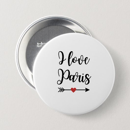 Badge I love Paris 缶バッジ (正面&裏面)