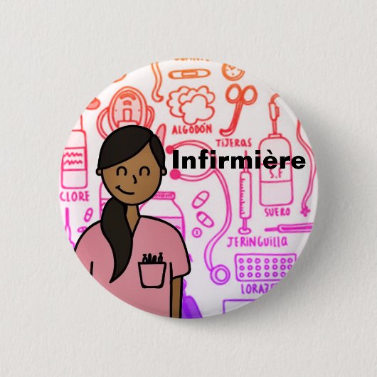 Badge Infirmière 缶バッジ (正面)