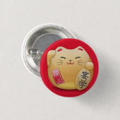 badge maneki-neko Chat japonais 缶バッジ (正面&裏面)