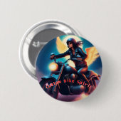 Badge motif motarde custom bike, unique 缶バッジ (正面&裏面)