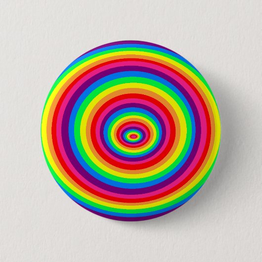 Badge motif rond psychédélique arc-en-ciel 缶バッジ (正面)