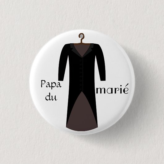 Badge papa du marié 缶バッジ (正面)
