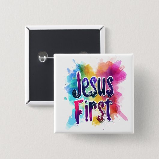 Badge personnalisé "Jesus First" 缶バッジ (正面&裏面)