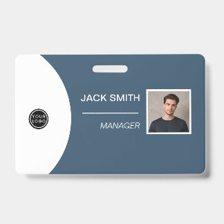 Badge Photo of the employee's person, Code bar, Lo バッジ