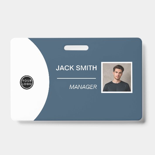 Badge Photo of the employee's person, Code bar, Lo バッジ (正面)