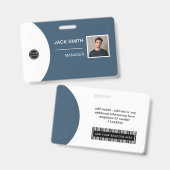 Badge Photo of the employee's person, Code bar, Lo バッジ (正面＆裏面)