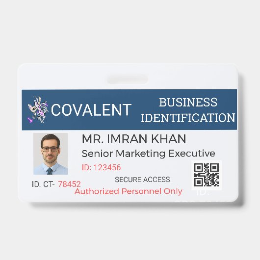 Badge Professionnel|Business|Corporate ID|Office バッジ (Front)