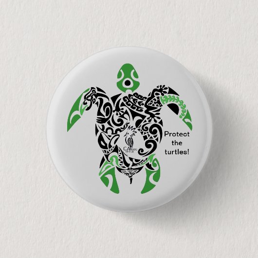 Badge Protect the turtles! Cagou Style 缶バッジ (正面)