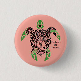 Badge Protect the turtles! Cagou Style 缶バッジ