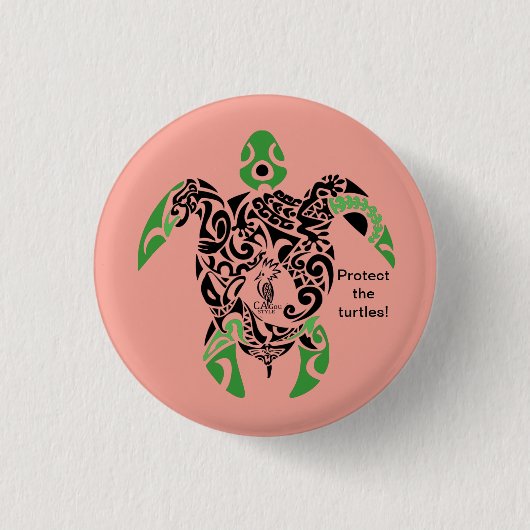 Badge Protect the turtles! Cagou Style 缶バッジ (正面)